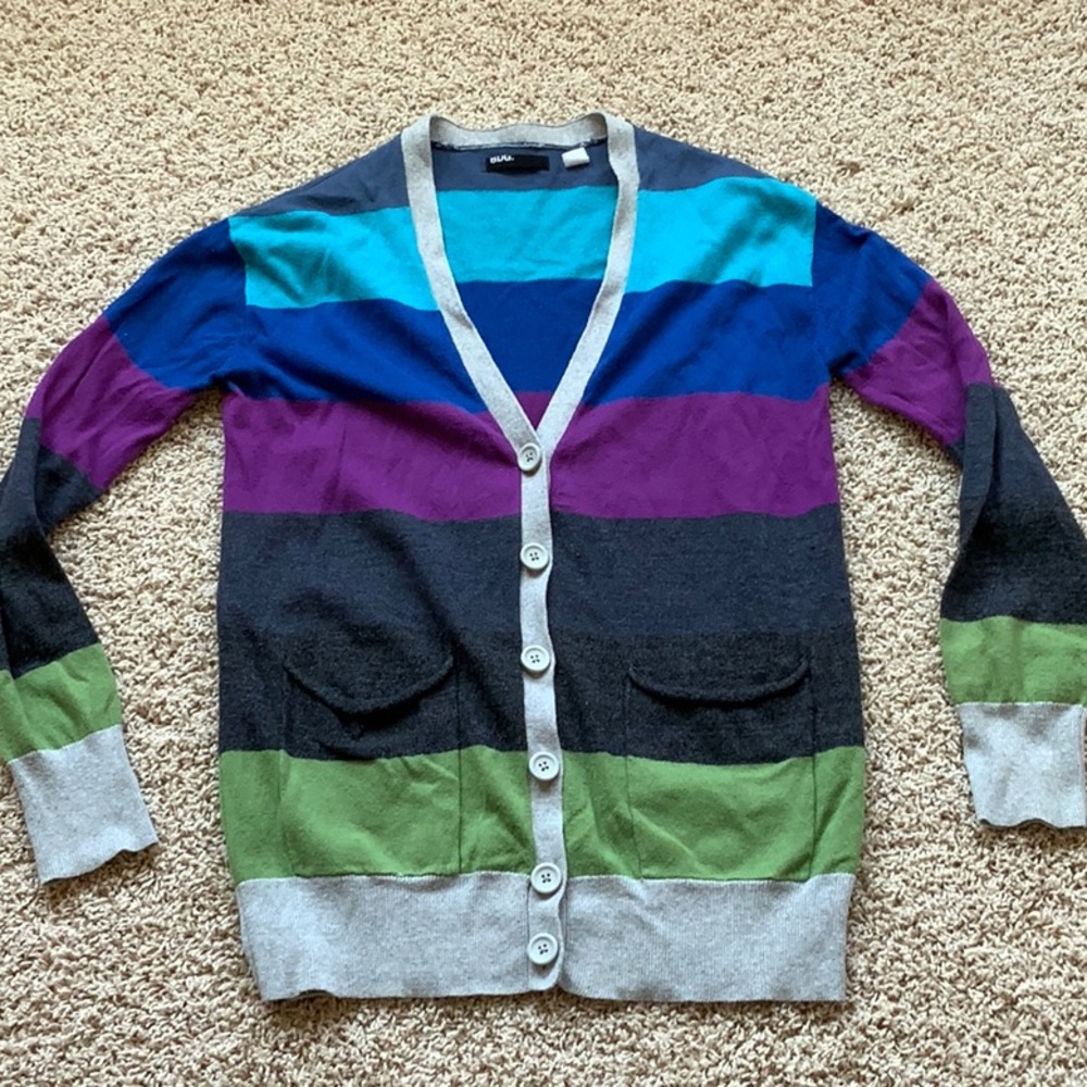 BDG Urban Outfitters Colorful Striped Long Cardigan Women’s Size Small